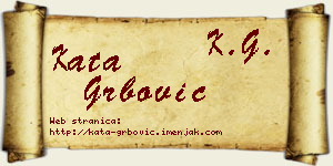 Kata Grbović vizit kartica